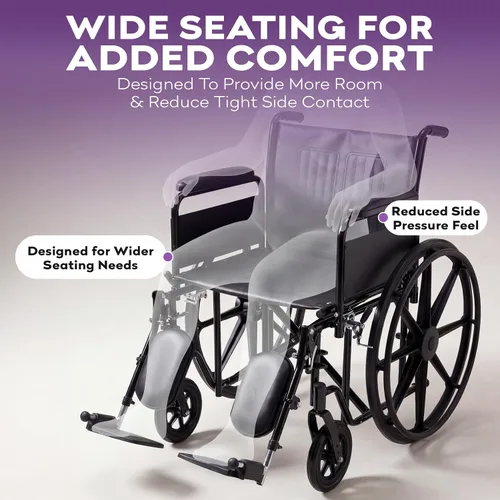 Vista 3 de Silla de ruedas bariátrica de servicio pesado para adultos - Negro - Brazos de escritorio removibles y reposapiernas elevados - Altura estándar