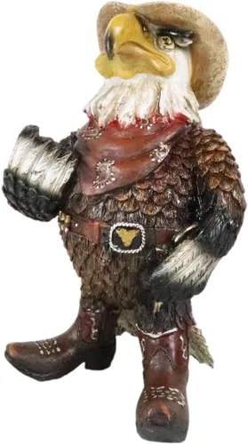Vista 8 de Ebros Gift Country Western Comical Cowboy Eagle Sheriff con bufanda, sombrero y botas, estatuilla rústica de granja, decoración de águilas