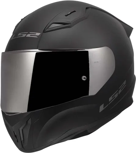 Vista 7 de LS2 Helmets Centric - Casco de motocicleta de cara completa (negro mate con escudo ahumado transparente y oscuro, talla XS)