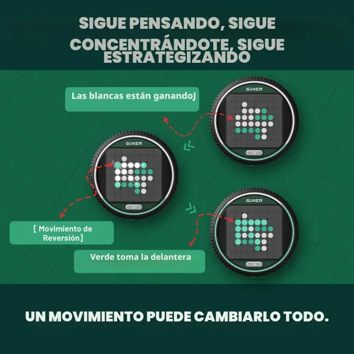 Vista 5 de GiiKER Super Reversi - Juego de mesa electrónico de estrategia con oponente de IA, rompecabezas lógico inteligente y desafío cerebral para niños
