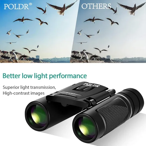 Vista 5 de POLDR 8x21 Binoculares pequeños, compactos y ligeros para adultos y niños, para observación de aves, viajes y turismo. Binoculares mini de bolsillo