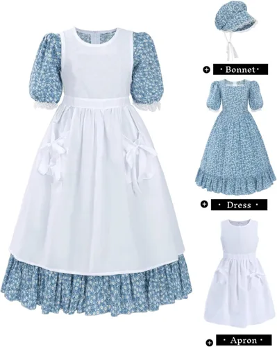 Vista 125 de Nuoqi - Vestidos de pionera para niñas, disfraz colonial