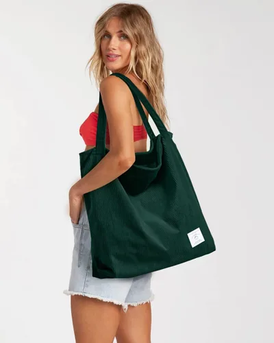 Vista 6 de KALIDI - Bolsa de pana para mujer, con cremallera, casual, de gran capacidad, con bolsillos