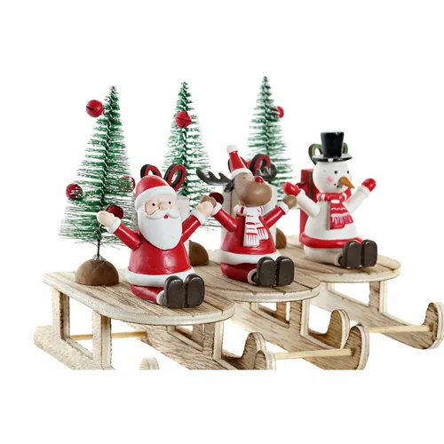 Vista 3 de Adorno Navideño DKD Home Decor Madera Papá Noel (14 x 6 x 13 cm) (3 pcs)
