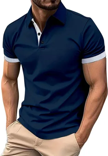 Vista 2 de Camisas polo para hombre, paquete de 3 camisetas de golf de talla grande, camisetas de manga corta para deportes al aire libre, camisetas lisas