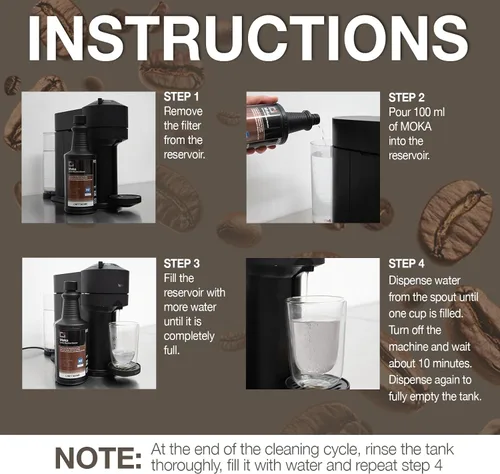 Vista 9 de ERRECOM Moka, Descalcificador de máquina de café, A3 registrado NSF, compatible con todas las máquinas de café y hervidores, botella de cuarto