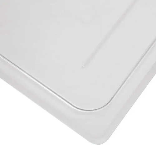 Vista 4 de Cambro 20CWC135 Camwear - Cubierta para bandeja de alimentos de 1/2 tamaño plano, transparente, caja de 6