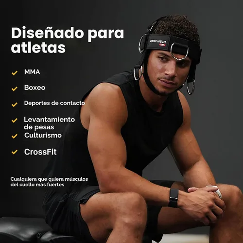 Vista 5 de Iron Neck Alpha Neck Trainer - Exercise & Workout Equipment Negro - Arnés Alpha Plus