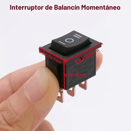 Vista 2 de TWTADE / 4 unids interruptor basculante momentáneo cuadrado (ON) - Apagado (ON) SPDT 3 Pin 3 posiciones 6A 250VAC/10A 125VAC Mini coche auto barco
