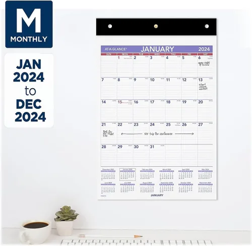Vista 6 de AT-A-GLANCE - Calendario mensual de pared 2024 de 11 x 8 pulgadas (PM09RP-28-24)