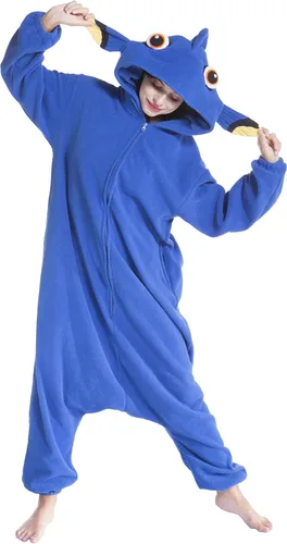 Vista 22 de SimZoo Pijama de animal para adultos, disfraz de una sola pieza para Bate