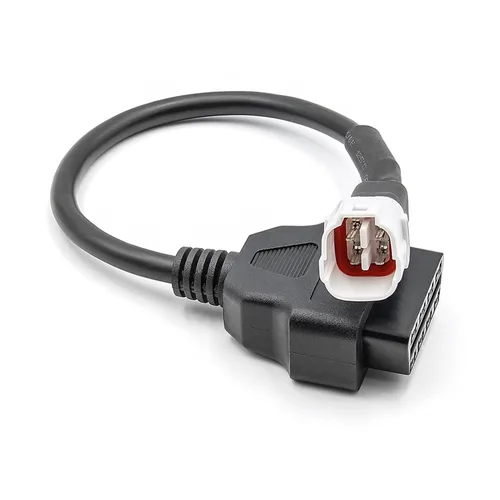Vista 5 de Cable adaptador OBD2, escáner de diagnóstico para motocicleta, adaptador de diagnóstico OBD de 4 pines a lector de código de falla OBD2, escáner