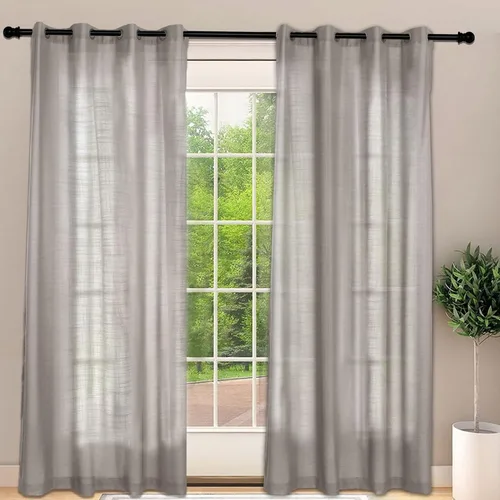 Vista 14 de Frelement Cortinas opacas extralargas de 108 pulgadas de largo, para sala de estar, cortinas de lino con bloqueo de luz, cortinas con aislamiento