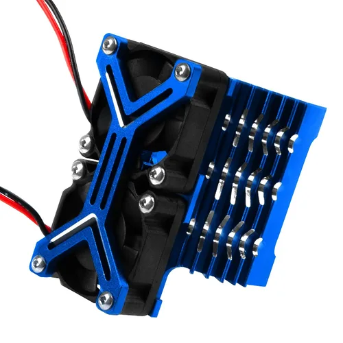 Vista 6 de Ventilador de refrigeración de disipador de calor dual para motor 40-42mm Compatible con 1/7 1/8 Arrma Traxxas coche RC se ajusta a los motores 4068
