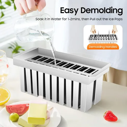 Vista 6 de 20 moldes de helado caseros, moldes comerciales de acero inoxidable, capacidad de 0.25 libras, moldes para hacer bricolaje de fácil liberación