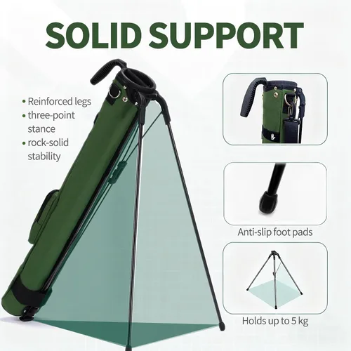 Vista 8 de Bolsa de golf ligera, portátil y duradera con correa acolchada y bolsillo, bolsa de domingo para el campo de conducción, bolsa de práctica divisora