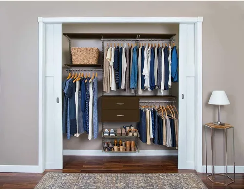 Vista 11 de Organized Living freedomRail - Kit organizador de armario ajustable, 48 a 52 pulgadas, pera chocolate