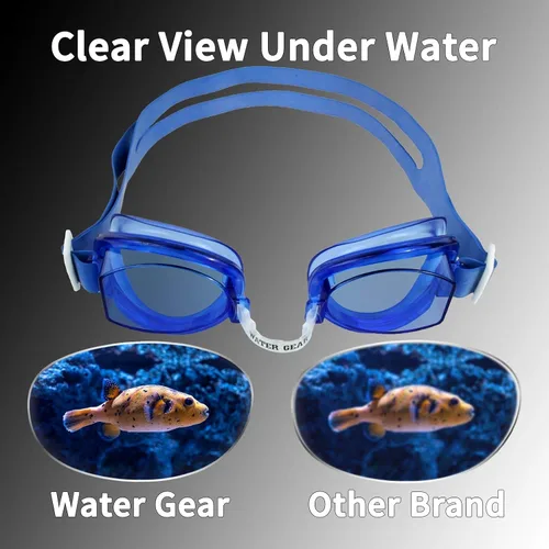 Vista 5 de Water Gear Gafas antivaho sin fugas, diadema dividida ajustable, protección UV, lente gran angular