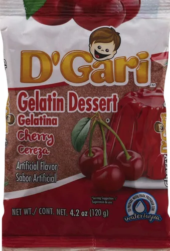 Vista 3 de D GARI - Mezcla de gelatina regular con nivel de azúcar, bolsa de plástico, 735257013121, arándano, 4.2 onzas