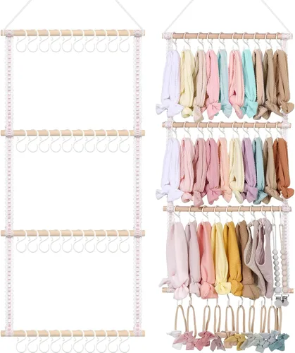 Vista 13 de POVETIRE Soporte para diadema organizador de bandas para la cabeza para niñas, diademas de bebé, accesorios para el cabello, organizador