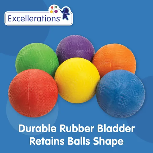 Vista 2 de Excellerations Bolas de goma premium para patio de recreo - Juego de 6 (artículo # COLORPG)