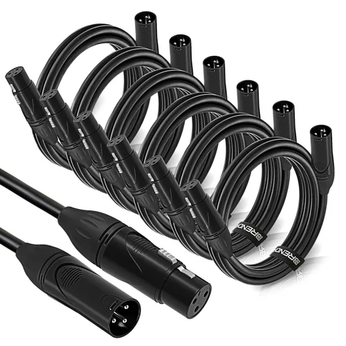 Vista 9 de BRENDAZ Cable XLR de 20 pies macho a hembra para micrófono, mezclador, altavoz o sistema PA (1)