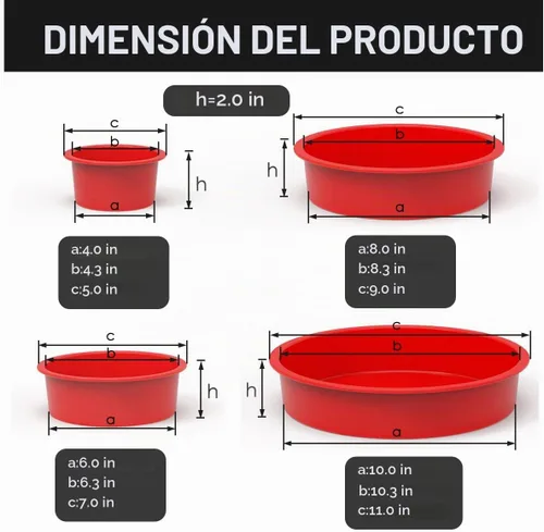 Vista 2 de Juego de moldes de silicona de 4 piezas, moldes redondos antiadherentes