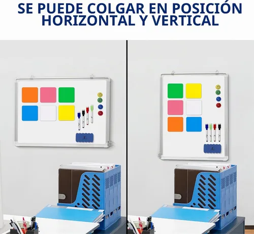 Vista 2 de Juego de pizarra blanca, pizarra blanca de borrado en seco para pared