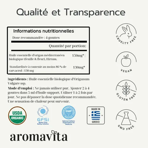 Vista 2 de Aceite Esencial Orgánico de Orégano - 100% Puro Aceite de Orégano Griego No Diluido con Carvacrol - Más del 86%, No GMO, Gotas Líquidas Orgánicas