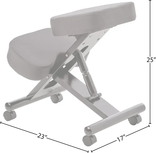 Vista 3 de Office Star KC Series - Rodillera ajustable de diseño ergonómico con acolchado de espuma viscoelástica y ruedas, base de madera con acabado espresso