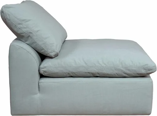 Vista 6 de Sunset Trading Cloud Puff - Sofá modular en forma de L de 4 piezas de 132 pulgadas de ancho Tela de rendimiento resistente a las manchas Azul