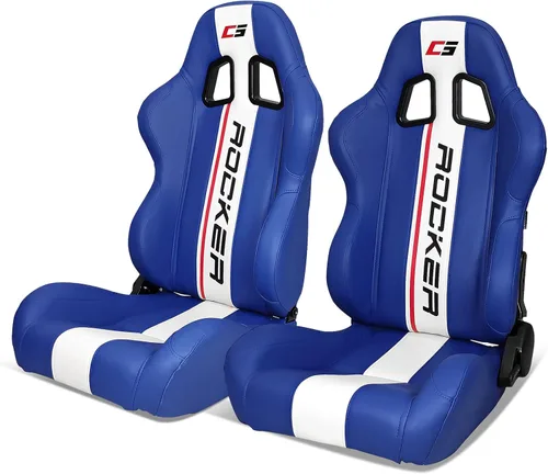 Vista 29 de IKON MOTORSPORTS, Asiento universal de carreras PU + cuero de carbono + gamuza, con deslizadores dobles, asiento deportivo reclinable negro