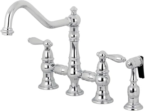 Vista 9 de Kingston Brass KS3277ALBS Grifo de cocina con rociador lateral, latón cepillado, 13.06 x 14.06 x 9.44 Cobrizo cepillado