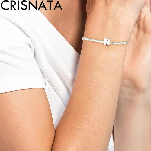 Vista 4 de 26 dijes completos de letras, plata de ley 925 pulida, cuentas del alfabeto A-Z, se adapta a pulseras europeas con nombre, regalo para madre, padre
