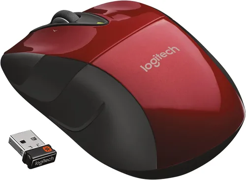 Vista 2 de Mouse inalámbrico de Logitech M525, Rojo/Negro