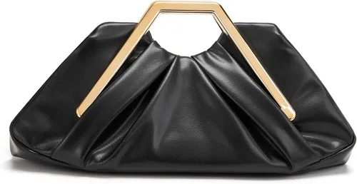 Vista 7 de myfriday Elegante bolso de mano fruncido para mujer, bolso de noche suave para boda, fiesta de graduación, eventos formales