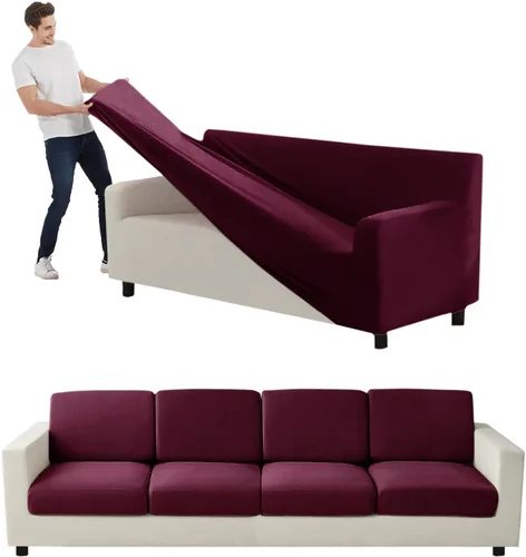 Vista 153 de Funda para Sofá de Terciopelo, Fundas Elásticas para Sofá para Funda Principal Separada/Respaldos y Cojines de Asiento, Funda para Sofá, para Fundas