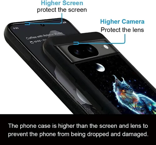 Vista 1777 de Compatible con Google Pixel 4A 5G Mobile Case Creative Acrylic Panel trasero Silicona Protección Grip especialmente diseñado para Google Pixel 4A 5G