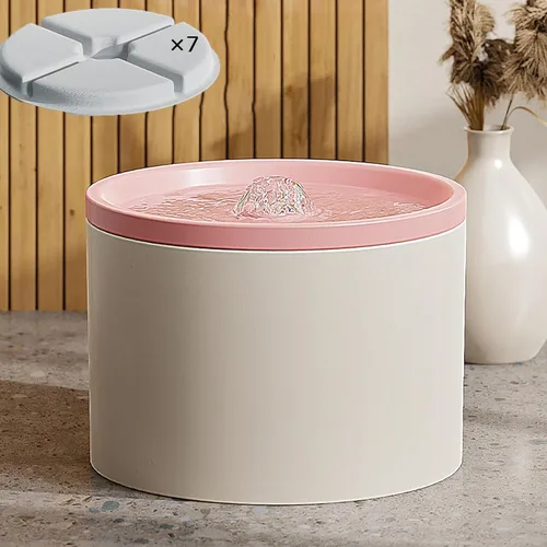 Vista 10 de Fuente de agua de cerámica para gatos de 60.87 oz/1.8 L, dispensador automático súper silencioso para beber mascotas con 7 filtros de repuesto