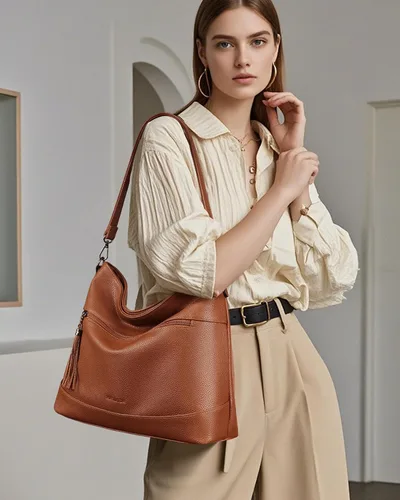 Vista 2 de MASINTOR Hobo - Bolsos cruzados para mujer, 2 en 1, de piel convertible, bolso cruzado de mano, bolsos de hombro con borla