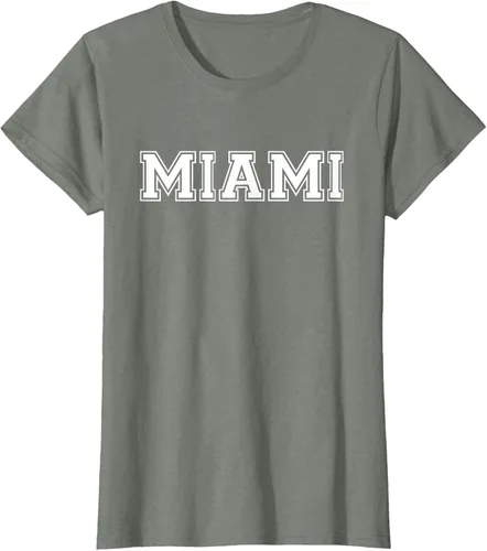 Vista 13 de Camiseta de regalo deportiva estilo universitario Miami Florida, Negro, S