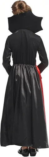 Vista 4 de Ditard Girls Halloween Vampire Costume Vampiress Dress Deluxe Outfits Kids Dress Up Cosplay Child Queen Party Carnival