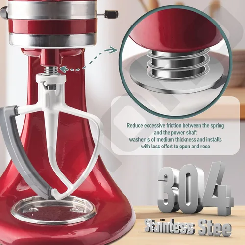 Vista 4 de Resorte y arandela de acero inoxidable 304 para mezcladores Kitchenaid de 3.5 cuartos a 7 cuartos de galón (excluidos los modelos mini). Protege