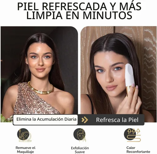 Vista 5 de DARCASE CRISTÁL - Un cepillo de limpieza facial de lujo. Doble función: limpieza profunda con cerdas de silicona y masaje ocular térmico