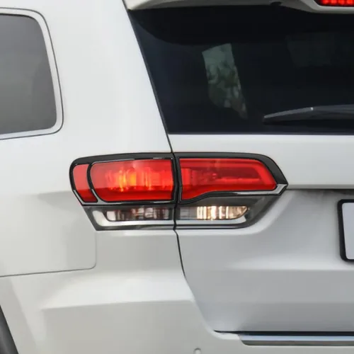 Vista 5 de Jimen Bisel de cubierta de la luz trasera compatible con Jeep Grand Cherokee 2014-2020 (negro)