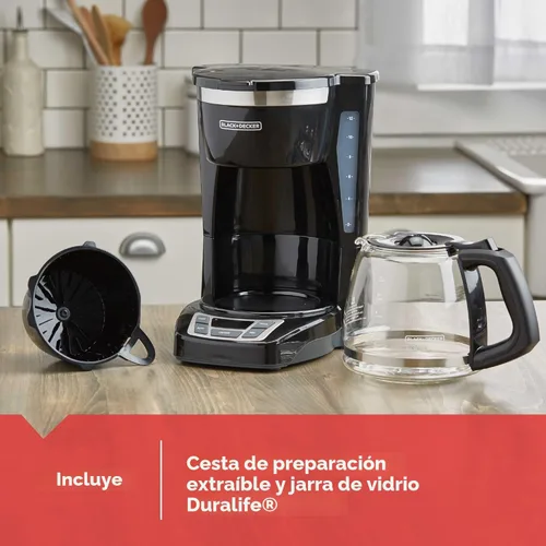 Vista 5 de BLACK+DECKER 12-Cup Drip Coffee Maker with Vortex Brewing Negro