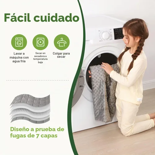 Vista 6 de Sivio Manta con peso para dormir, 3 libras, 36 x 48 pulgadas Gris