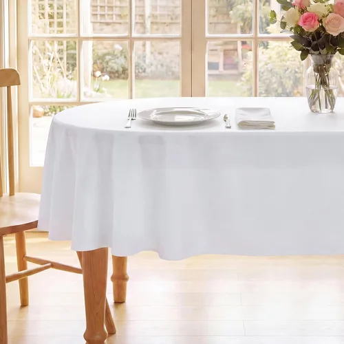 Vista 32 de Romanstile Mantel rectangular – Impermeable y resistente a las arrugas, mantel de poliéster lavable para cocina, comedor, fiesta, boda, uso en Beige