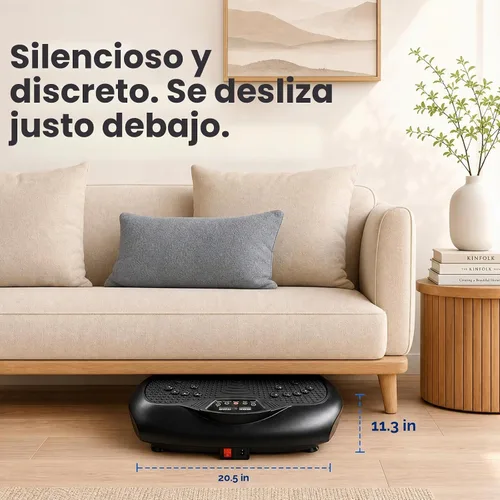 Vista 6 de Natini Vibration Plate Exercise Machine, 990 Speed Levels Whole Body Vibrating Plate for Lymphatic Drainage, Home Workout Equipment with Resistance