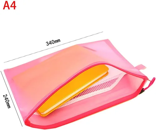 Vista 4 de A4/A5 - 2 unidades de malla de colores con cremallera, bolsa de documentos, impermeable, carpetas de archivos con cremallera para suministros